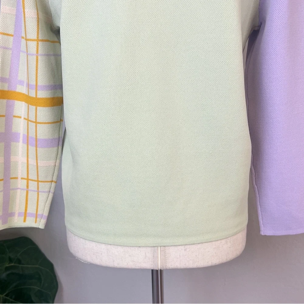 •LOVE, BONITO• Lavender Plaid Wisteria V-Neck Button Front Knit Cardigan‎ Size 4